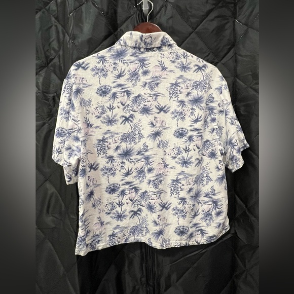 Linen Blouse - Abercrombie & Fitch -Hawaiian blue & white print - Picture 5 of 11